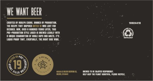 Batch 19™ Pre-Prohibititon Style IPA Beer Perspective: bottom