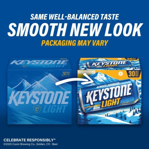 Keystone American-style Light Lager Beer Perspective: bottom