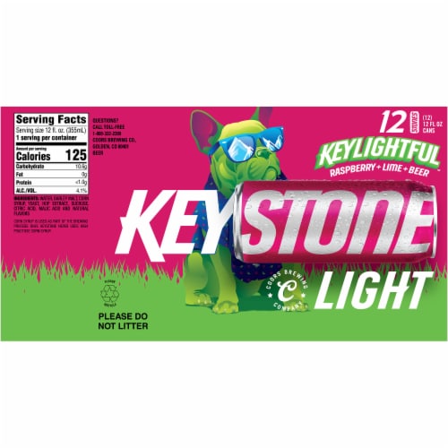 Keystone Light Keylightful Raspberry Lime Beer Perspective: bottom