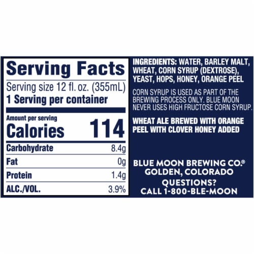 Blue Moon® Honey Daze Seasonal Beer Perspective: bottom