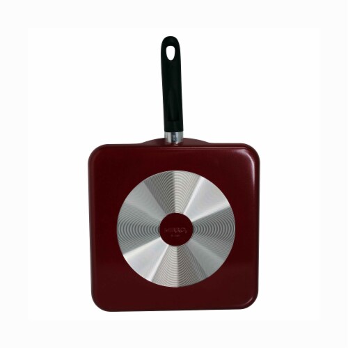 Mirro Square Flat Griddle - Black/Red Perspective: bottom