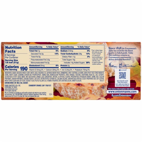 Entenmann's® Cranberry Orange Loaf Cake Perspective: bottom