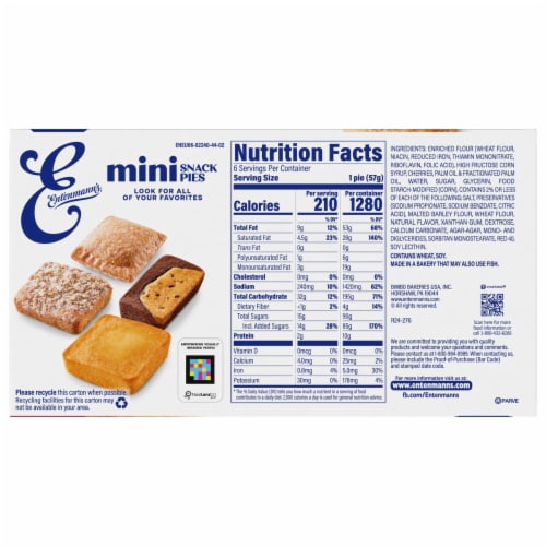 Entenmann's Minis Individually Wrapped Cherry Snack Pies Perspective: bottom