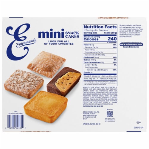 Entenmann's Baker's Delights Mini Crumb Mini Cakes Perspective: bottom