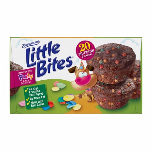 Entenmann's Little Bites Chocolate Party Cake Chocolate Muffins Perspective: bottom