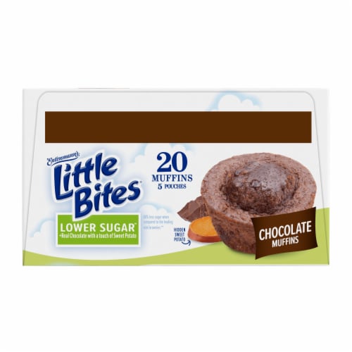 Entenmann's Little Bites Lower Sugar Chocolate Mini Muffins Pouches Perspective: bottom
