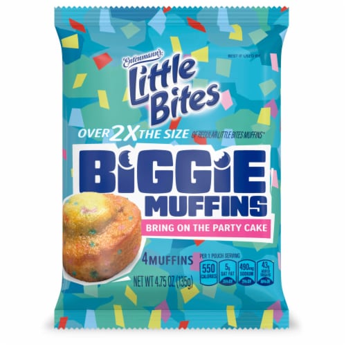 Entenmann's Little Bites Bring On The Party Cake Biggie Muffins Perspective: bottom