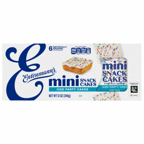 Entenmann's Iced Party Cake Mini Snack Cakes Perspective: bottom