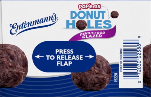 Entenmann's® Pop'ems® Devil's Food Glazed Donut Holes Perspective: bottom