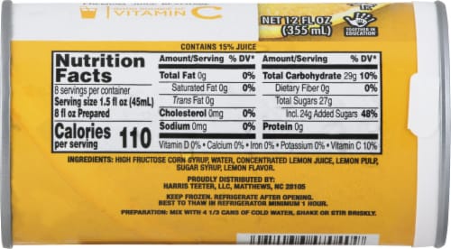 Harris Teeter™ Frozen Lemonade Concentrate Perspective: bottom