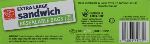 Harris Teeter™ Extra Large Resealable Sandwich Bags Perspective: bottom