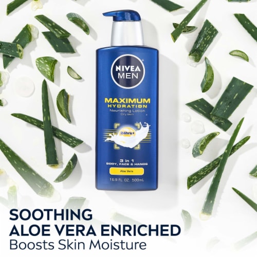 NIVEA MEN Maximum Hydration 3 in 1 Nourishing Body Lotion Perspective: bottom