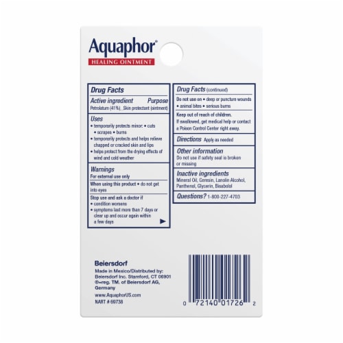 Aquaphor Healing Ointment Advanced Therapy Skin Protectant, Dry Skin Body Moisturizer Perspective: bottom