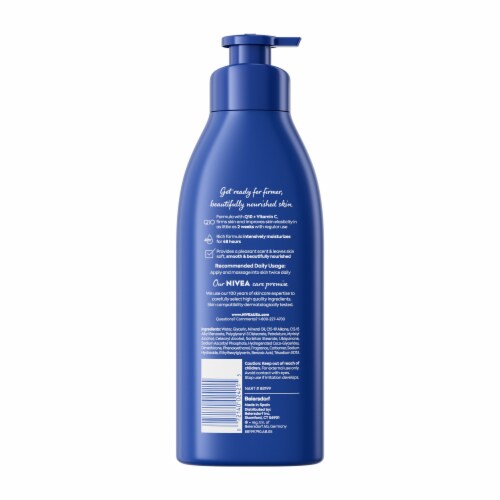 NIVEA Nourishing Skin Firming Body Lotion w/ Q10 and Vitamin C Perspective: bottom