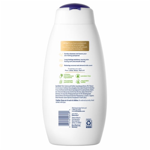 NIVEA Pampering Coconut and Almond Milk Body Wash with Nourishing Serum Perspective: bottom