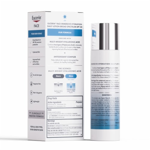 Eucerin Face Immersive Hydration Daily Face Lotion Broad Spectrum SPF 30 Sunscreen Perspective: bottom