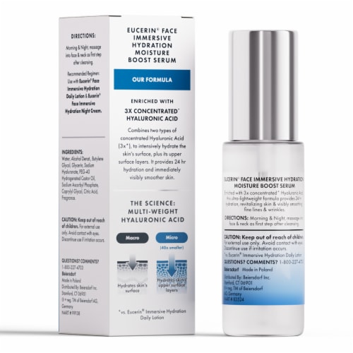 Eucerin Face Immersive Hydration Moisture Boost Face Serum With Hyaluronic Acid Perspective: bottom