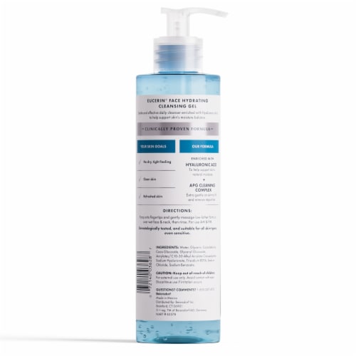 Eucerin Face Gentle Cleansing Hydrating Cleansing Gel With Hyaluronic Acid Perspective: bottom