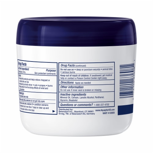 Aquaphor Healing Ointment Advanced Therapy Skin Protectant, Dry Skin Body Moisturizer Perspective: bottom