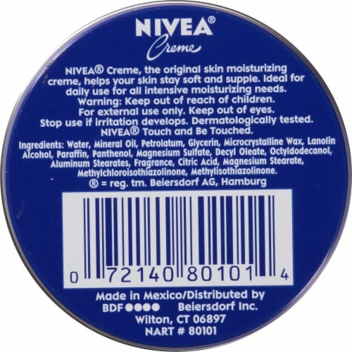 Nivea Crème, Body, Face and Hand Moisturizing Cream Perspective: bottom