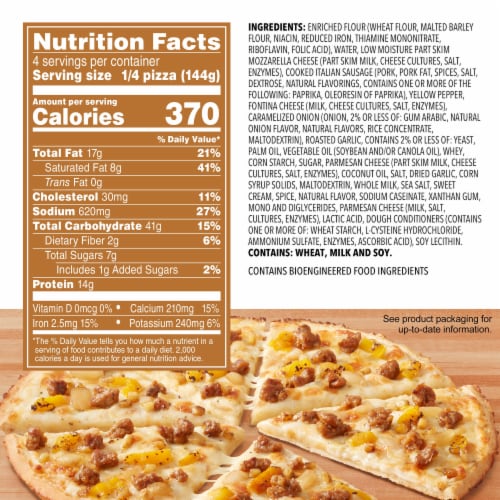 Freschetta Garlic Duo Sausage Frozen Pizza Perspective: bottom
