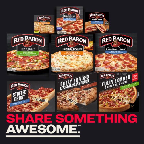 Red Baron Pepperoni French Bread Personal Frozen Pizza Perspective: bottom