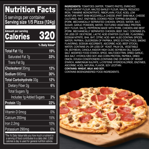 Red Baron Sausage and Pepperoni Classic Crust Frozen Pizza Perspective: bottom