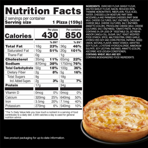 Red Baron Four Cheese Deep Dish Personal Frozen Pizza Perspective: bottom