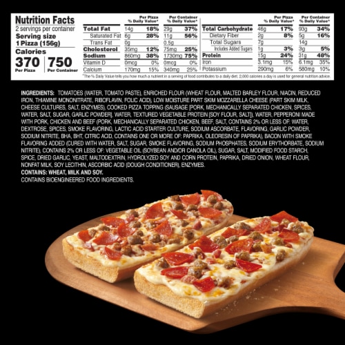 Red Baron® Singles French Bread 3-Meat Frozen Pizzas Perspective: bottom