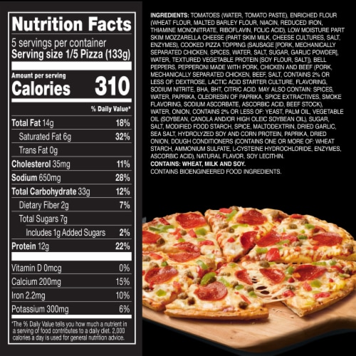Red Baron Supreme Classic Crust Frozen Pizza Perspective: bottom