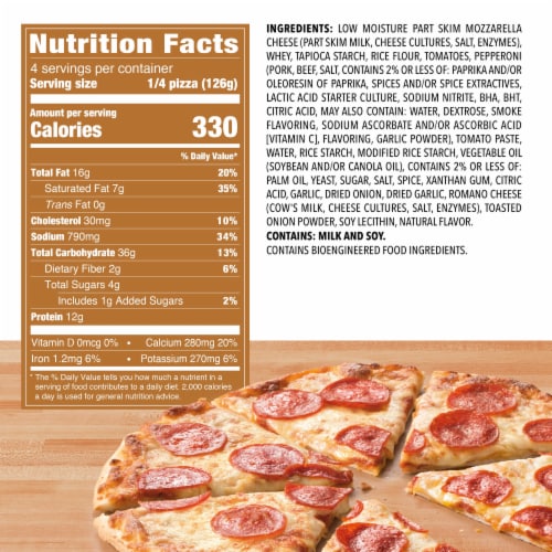 Freschetta Pepperoni Gluten Free Thin Crust Frozen Pizza Perspective: bottom