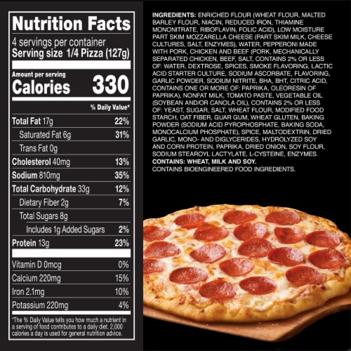Red Baron Pepperoni Brick Oven Frozen Pizza Perspective: bottom