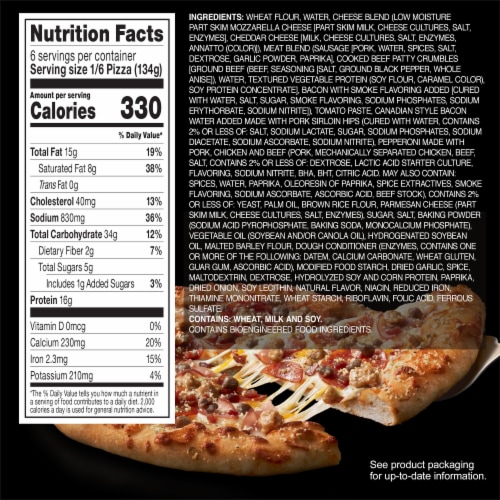 Red Baron Fully Loaded Meat Lover's Hand Tossed Crust Frozen Pizza Perspective: bottom