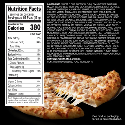 Red Baron Fully Loaded BBQ Recipe Chicken Hand Tossed Crust Frozen Pizza Perspective: bottom