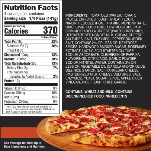 Hearth & Fire Pepperoni Original Crust Frozen Pizza Perspective: bottom