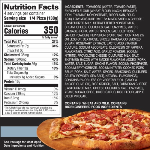 Hearth & Fire Flame-Fired Crust Quattro Carne Pizza Perspective: bottom