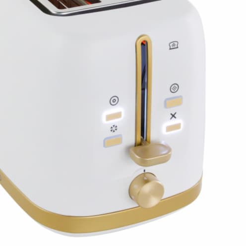 Westbend Timeless 2-Slice Toaster - White/Gold Perspective: bottom