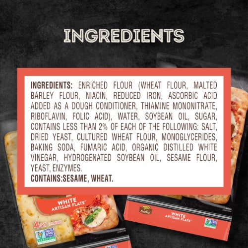 Nature's Own Perfectly Crafted White Artisan Flats, Non-GMO Flatbread, 4 Count Perspective: bottom