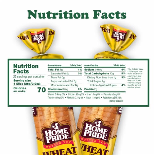 Home Pride Butter Top Wheat Bread Perspective: bottom