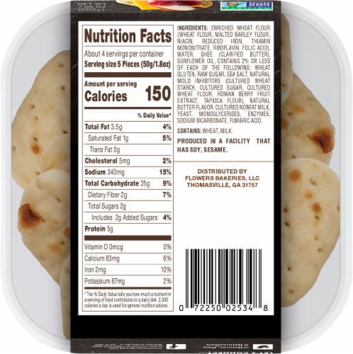 Nature's Own® Perfectly Crafted® Snack Flats™ Naan Bread Perspective: bottom
