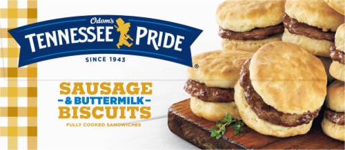 Odom’S Tennessee Pride Sausage And Buttermilk Biscuits Breakfast Sandwiches Perspective: bottom