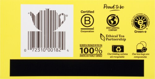 Bigelow Lemon & Echinacea Vitamin C Black Tea Bags Perspective: bottom