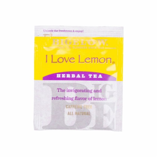 Bigelow I Love Lemon Herbal Tea, 0.06 Oz Tea Bag, 28/box RCB003991 Perspective: bottom