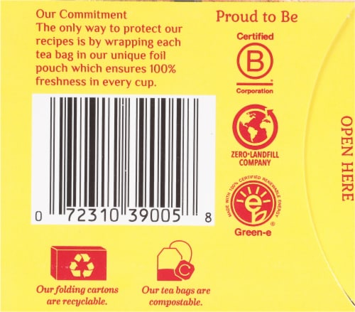 Bigelow Botanicals™ Peach Lemon Acai Cold Water Infusions Herbal Tea Bags Perspective: bottom