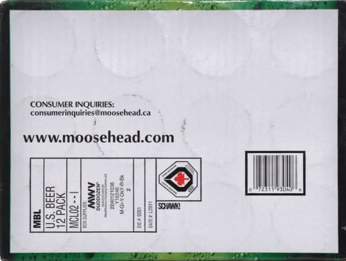 Moosehead Beer Perspective: bottom