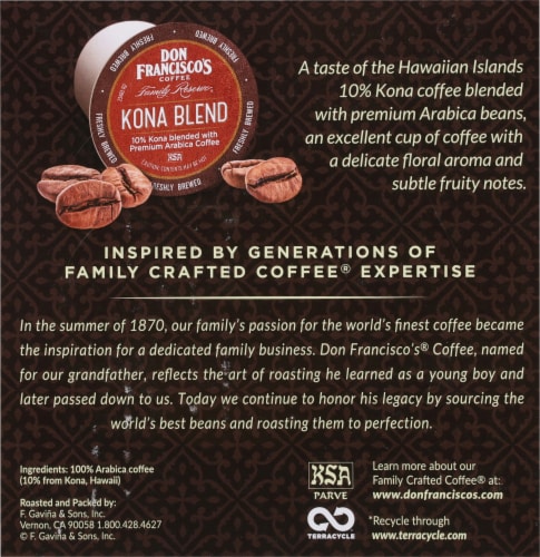 Don Francisco's Coffee Family Reserve® Kona Blend Medium Roast Coffee Pods Perspective: bottom