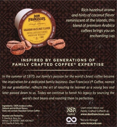 Don Francisco's® Coffee Family Reserve® Hawaiian Hazelnut Flavor Medium Roast Coffee Pods Perspective: bottom