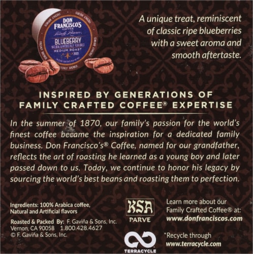 Don Francisco's® Blueberry Medium Roast Coffee Pods Perspective: bottom