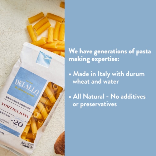Delallo® Tortiglioni No. 20 Cut Pasta Perspective: bottom