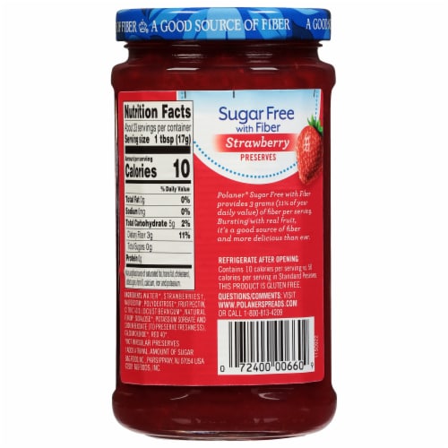 Polaner Sugar-Free with Fiber Strawberry Preserves, Gluten-Free Perspective: bottom